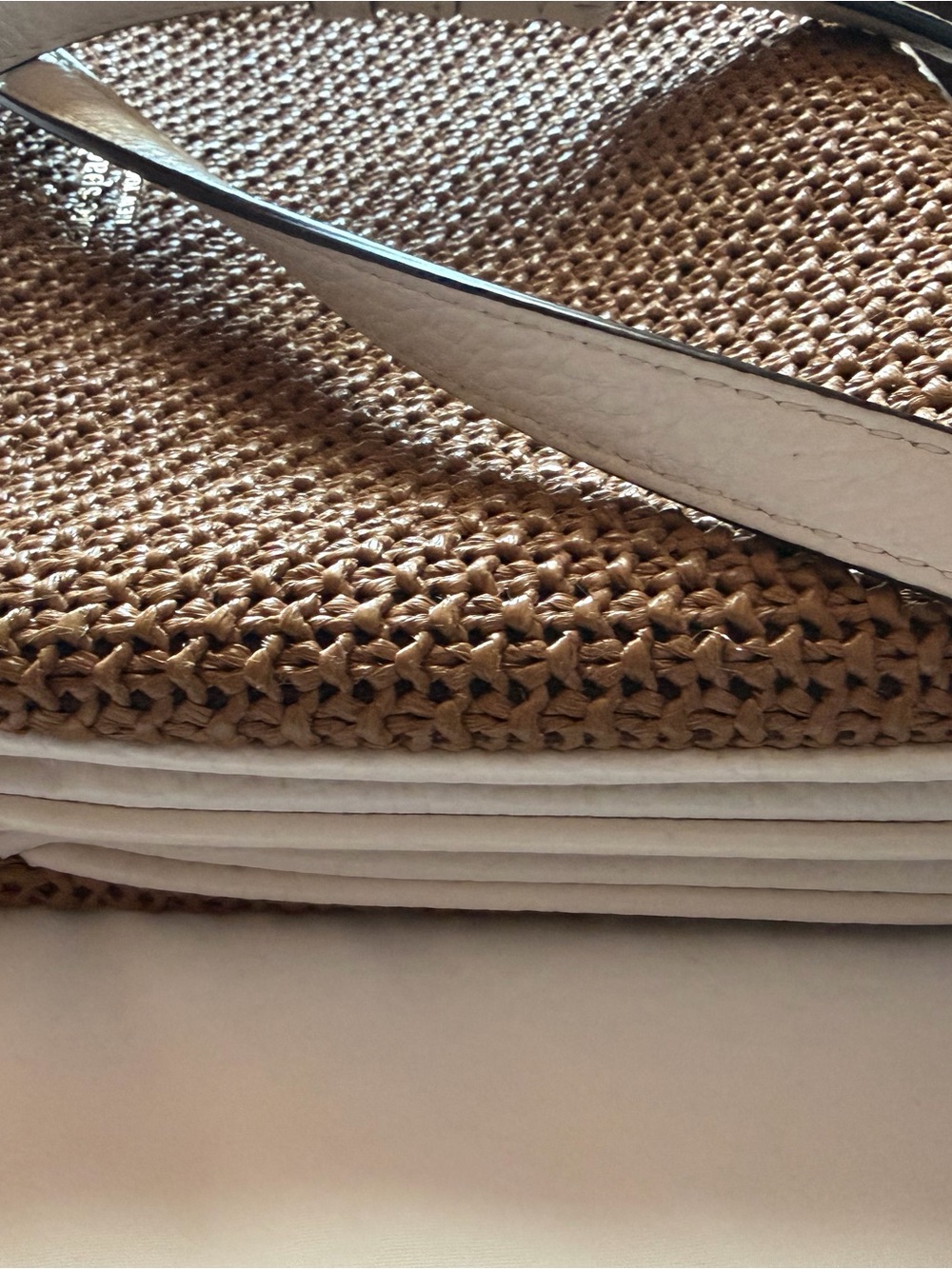 kate spade Woven Straw Shoulder Bag with off White Leather Trim - Picture 13 of 13